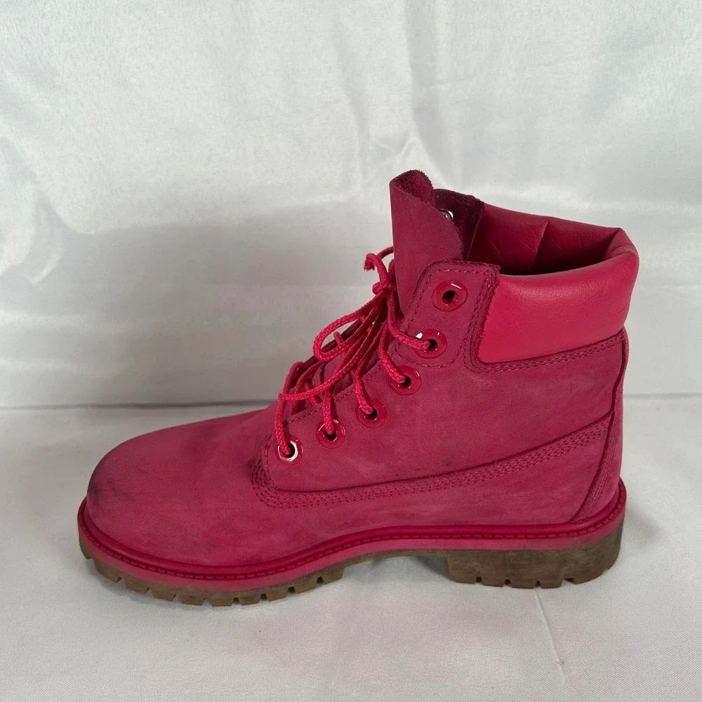 Timberland 6 Inch Premium Waterproof Boots Pink Nubuck Juniors 4.5 TB0A1ODE